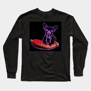 Bulldog Coated in Neon Long Sleeve T-Shirt